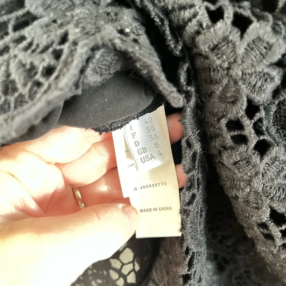 Philosophy Di Alberta Ferretti Black Lace Sheer Blouse Top